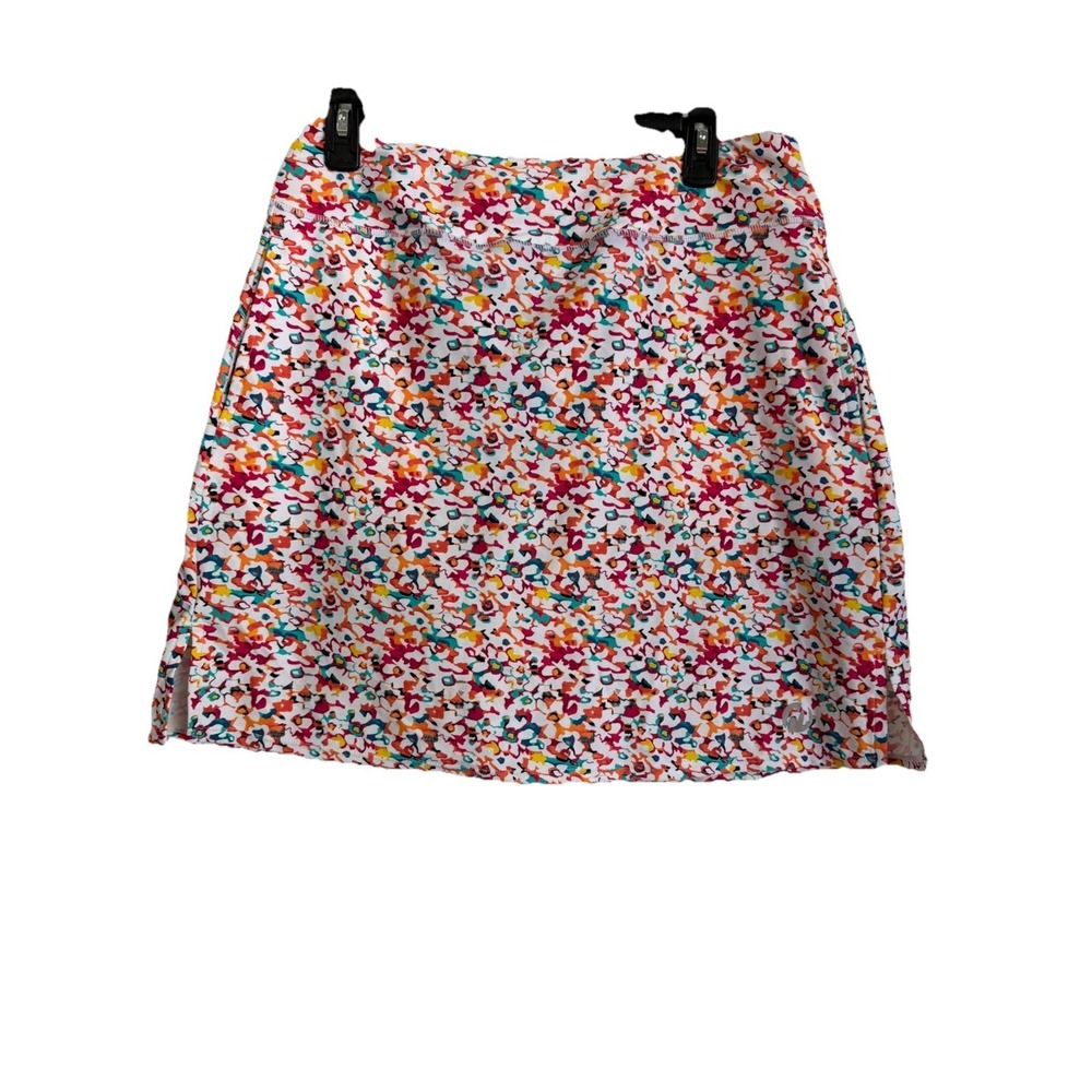 Moteepi Women's Athletic Skort Floral Multicolor L Tennis Golf Pull-On Stretch
